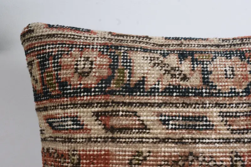 Boho Pillow Sham Cover, Tribal Pillow Case, Bolster Throw Cushion Case, Pillow Sham, Vintage Kilim Pillow, Pillow for Sofa, 14x14 Red Pillow - 2