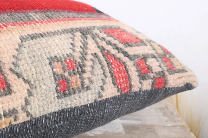 Pillow, 12x20 Red Cushion Cover, Turkish Kilim Pillow, Kilim Pillow, Bench Cushion Case, Pattern Throw Pillow, Pillow for Sofa, Couch Cushion Cover - 6