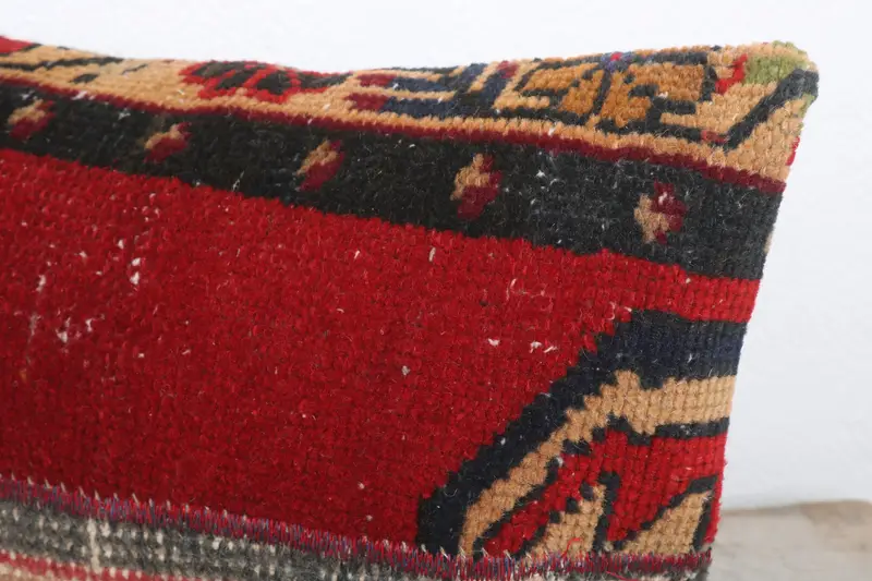 Pillow, 12x20 Red Cushion Cover, Turkish Kilim Pillow, Kilim Pillow, Bench Cushion Case, Pattern Throw Pillow, Pillow for Sofa, Couch Cushion Cover - 5