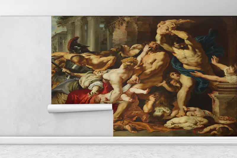 Wall Paper Peel and Stick, Famous Wallpaper, Massacre of the Innocents, Bright Wall Paper, Custom Wall Paper, Baroque Wall Painting, - 1