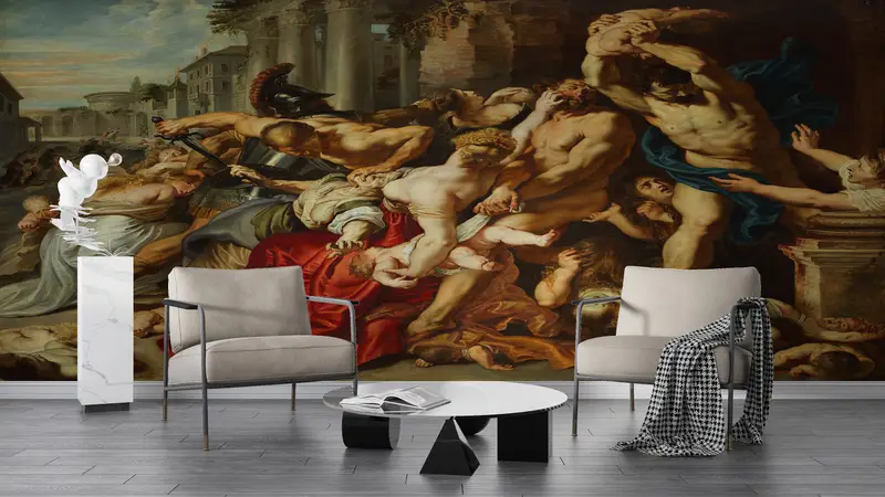 Wall Paper Peel and Stick, Famous Wallpaper, Massacre of the Innocents, Bright Wall Paper, Custom Wall Paper, Baroque Wall Painting, - 3