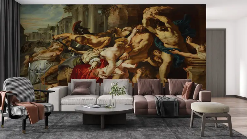Wall Paper Peel and Stick, Famous Wallpaper, Massacre of the Innocents, Bright Wall Paper, Custom Wall Paper, Baroque Wall Painting, - 6