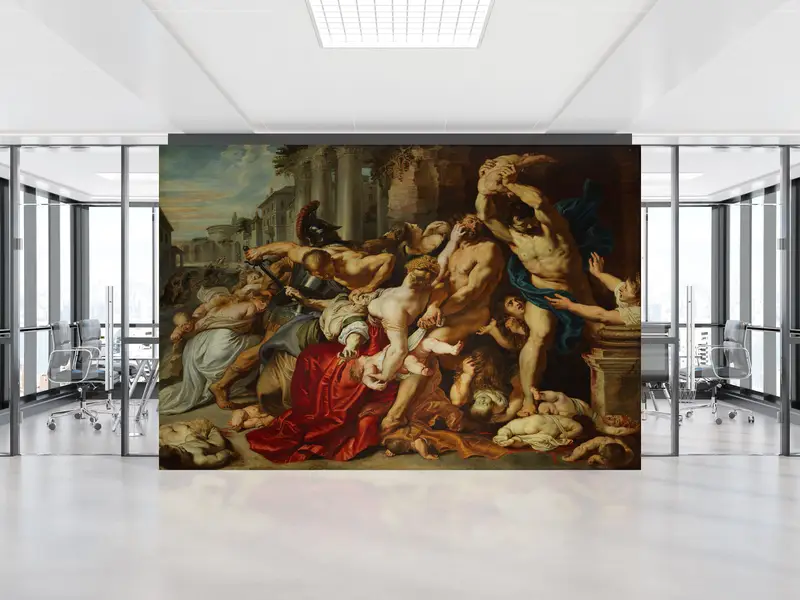 Wall Paper Peel and Stick, Famous Wallpaper, Massacre of the Innocents, Bright Wall Paper, Custom Wall Paper, Baroque Wall Painting, - 4