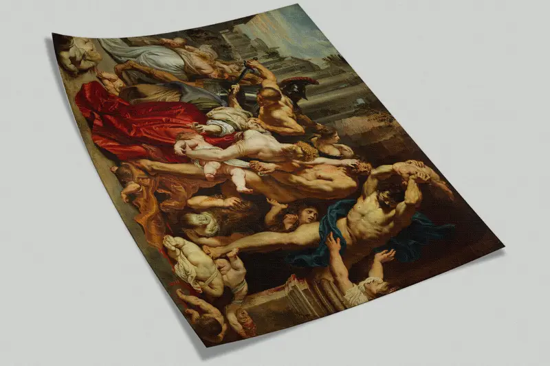 Wall Paper Peel and Stick, Famous Wallpaper, Massacre of the Innocents, Bright Wall Paper, Custom Wall Paper, Baroque Wall Painting, - 9