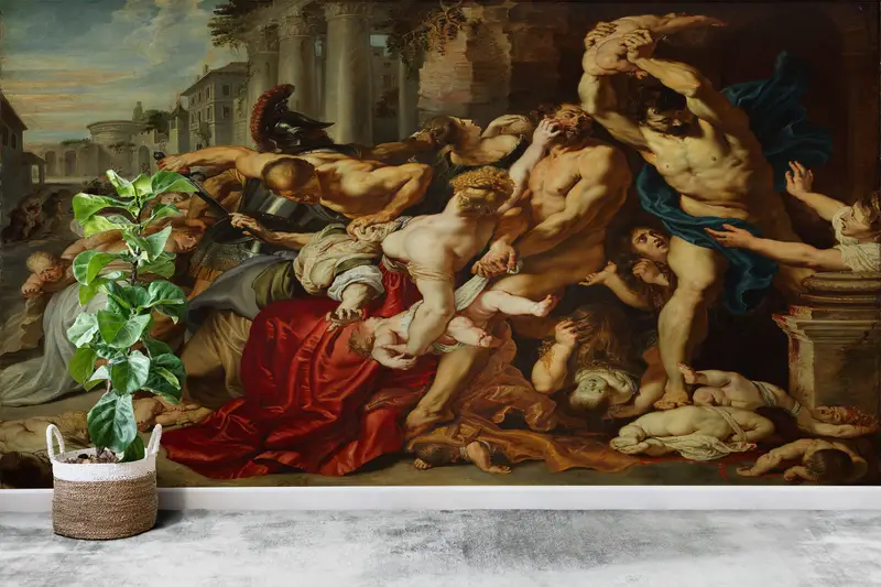 Wall Paper Peel and Stick, Famous Wallpaper, Massacre of the Innocents, Bright Wall Paper, Custom Wall Paper, Baroque Wall Painting, - 8