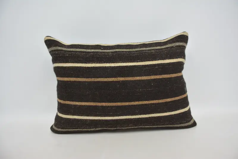 20x28 Black Pillow Case, Ethnical Kilim Rug Pillow, Traditional Cushion Case, Cushion Case, Pillow for Couch, Turkish Kilim Pillow - 1