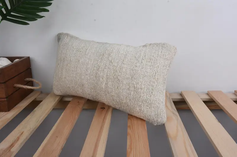 Pillow Sham, Antique Pillows, Kilim Cushion Sham, Throw Kilim Pillow, Outdoor Bolster Cushion Cover, Indoor Pillow Cover, 8x16 Beige Cushion Case - 5