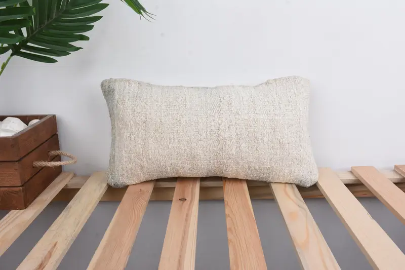 Pillow Sham, Antique Pillows, Kilim Cushion Sham, Throw Kilim Pillow, Outdoor Bolster Cushion Cover, Indoor Pillow Cover, 8x16 Beige Cushion Case - 1