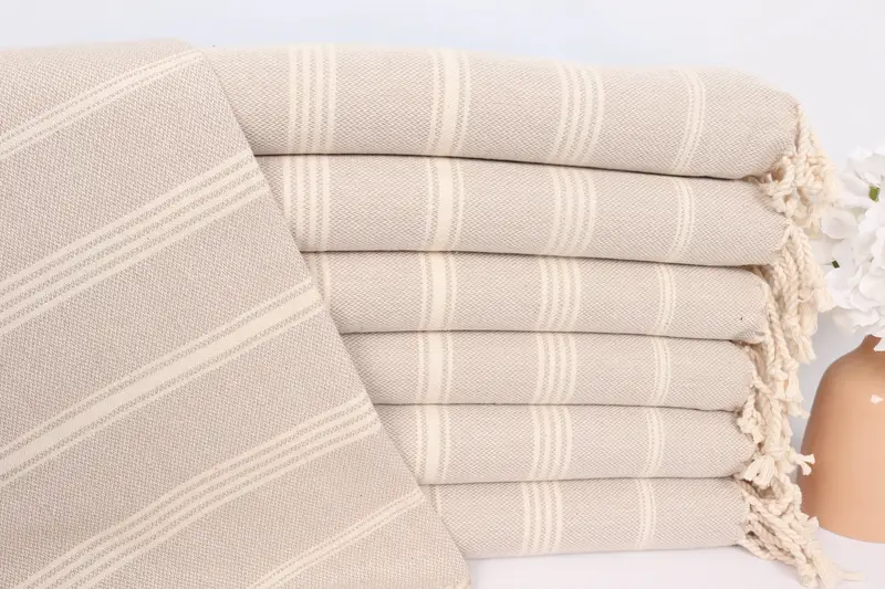 Spa Towel, Bridesmaid Gifts, 38x24 Cotton Striped Towel, Custom Hand Towel, Beach Theme Wedding Gift, Holiday Towel, Baby Boy Gift, Bathroom Towels - 1