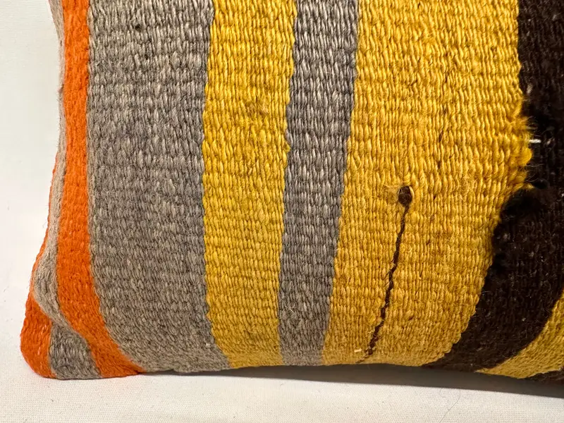 Boho Pillow, 12x36 Orange Pillow, Vintage Kilim Throw Pillow, Pillow Cover, Kilim Cushion Sham, Chair Cushion Cover, Aesthetic Cushion Case - 4