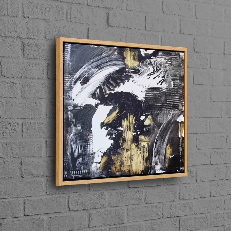 Elegante lujo dorado brillante negro contemporáneo Lienzo