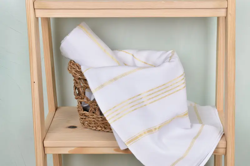 Bridesmaid Gift Towel, Handmade Gift, Organic Turkish towel, Bridesmaid Proposal Gift, 70x40 Cotton Striped Fringeless Towel, Beach Size Towel - 4