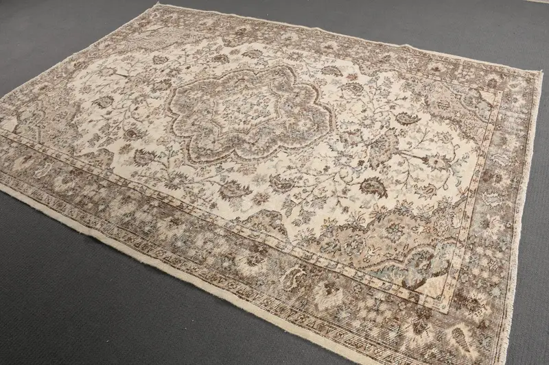 5,9x8,4 ft Teppich, Türkischer Vintage Teppich, Oushak Brauner Südwestteppich - 1