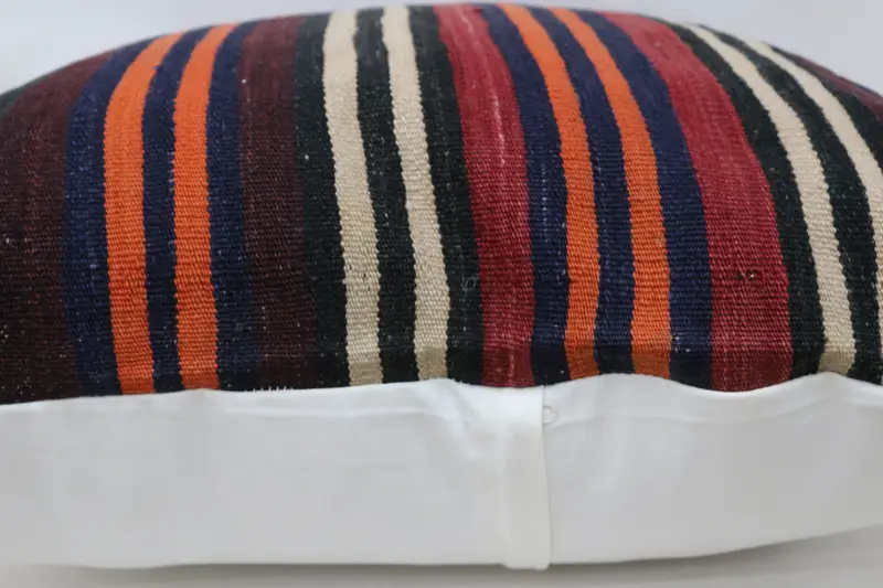 Throw Kilim Pillow, Cushion Case, Vintage Kilim Throw Pillow, 32x32 Brown Cushion Cover, Ottoman Cushion Cover, Kilim Pillow Cover - 6