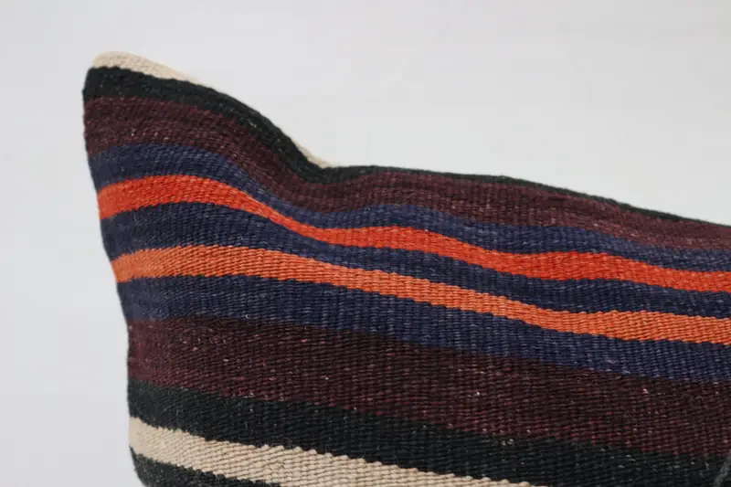 Throw Kilim Pillow, Cushion Case, Vintage Kilim Throw Pillow, 32x32 Brown Cushion Cover, Ottoman Cushion Cover, Kilim Pillow Cover - 2