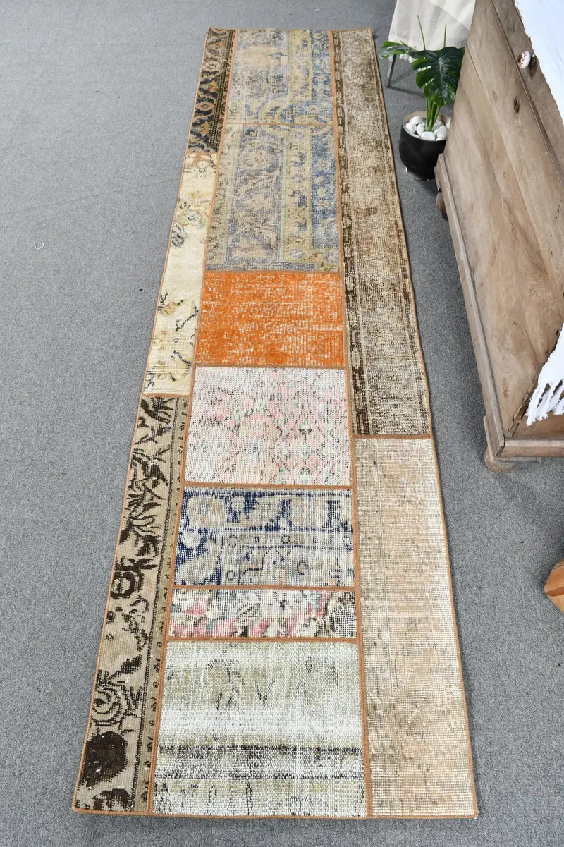 Kahverengi, Yeşil Güneybatı Halısı, 2,3x9,4 ft Şık Dekor