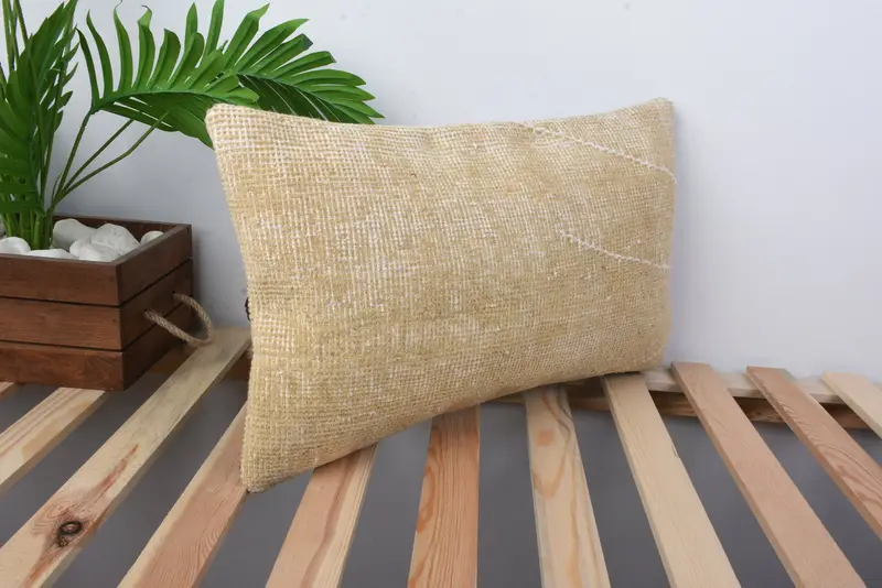Turkish Pillow, Kilim Cushion Sham, Pastel Cushion, Interior Designer Pillow, Nautical Throw Cushion Case, Pillow Sham, 12x20 Beige Pillow Sham - 4