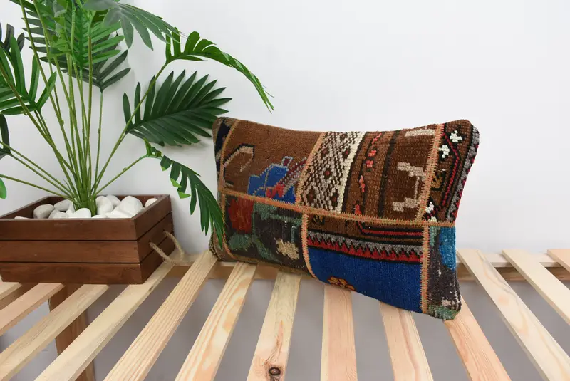 Kilim Cushion Sham, Anatolian Pillow Cover, Pillow Case, Vintage Throw Pillow Case, Interior Designer Pillow, Kilim Pillow, 12x20 Red Cushion Case - 5