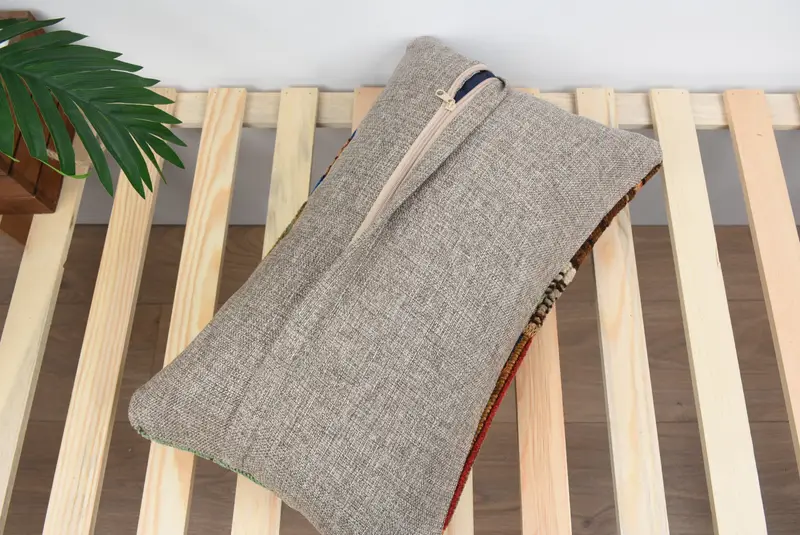 Kilim Cushion Sham, Anatolian Pillow Cover, Pillow Case, Vintage Throw Pillow Case, Interior Designer Pillow, Kilim Pillow, 12x20 Red Cushion Case - 8