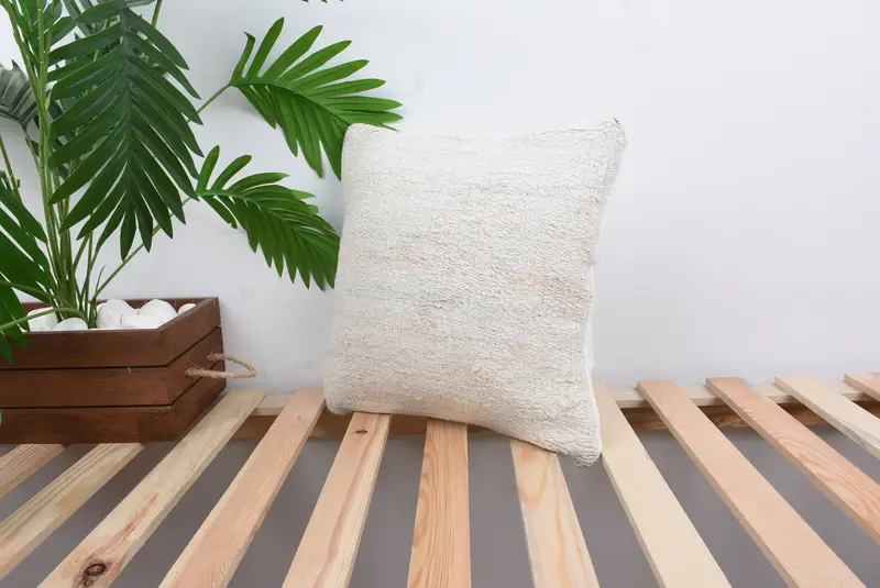 Vintage Kilim Throw Pillow, Pillow Case, Turkish Pillow, Handmade Kilim Cushion, Turkish Corner Cushion Cover, 14x14 White Cushion Cover - 5