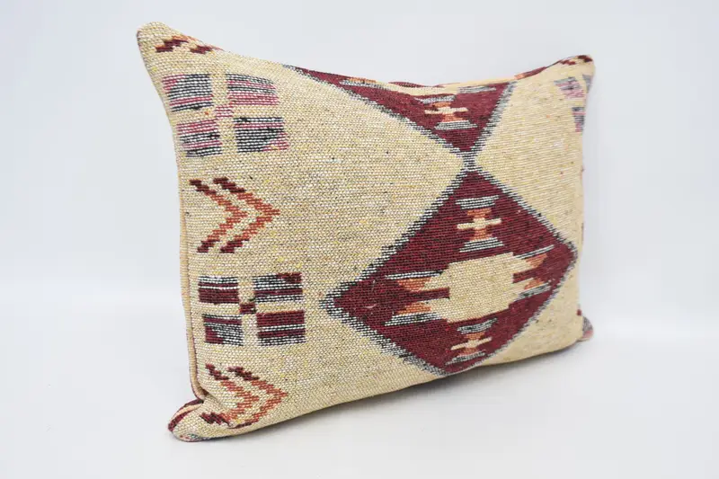 Home Decor Pillow, Sofa Cushion, Ethnical Kilim Rug Pillow, Pillow Sham, Neutral Pillow Case, Vintage Kilim Throw Pillow, 20x28 Yellow Pillow Case - 3
