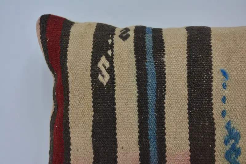 Outdoor Patio Cushion Cover, Pillow for Sofa, Antique Pillows, Turkish Kilim Pillow, Cushion, 12x20 Beige Cushion Cover, Anatolian Cushion Case - 2