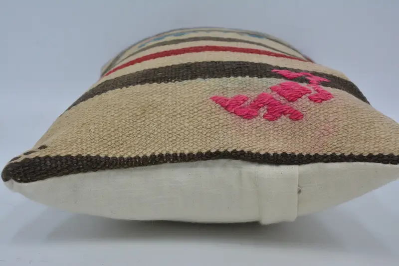 Outdoor Patio Cushion Cover, Pillow for Sofa, Antique Pillows, Turkish Kilim Pillow, Cushion, 12x20 Beige Cushion Cover, Anatolian Cushion Case - 5