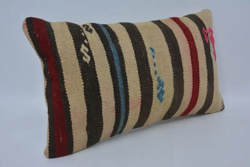 Outdoor Patio Cushion Cover, Pillow for Sofa, Antique Pillows, Turkish Kilim Pillow, Cushion, 12x20 Beige Cushion Cover, Anatolian Cushion Case - 3