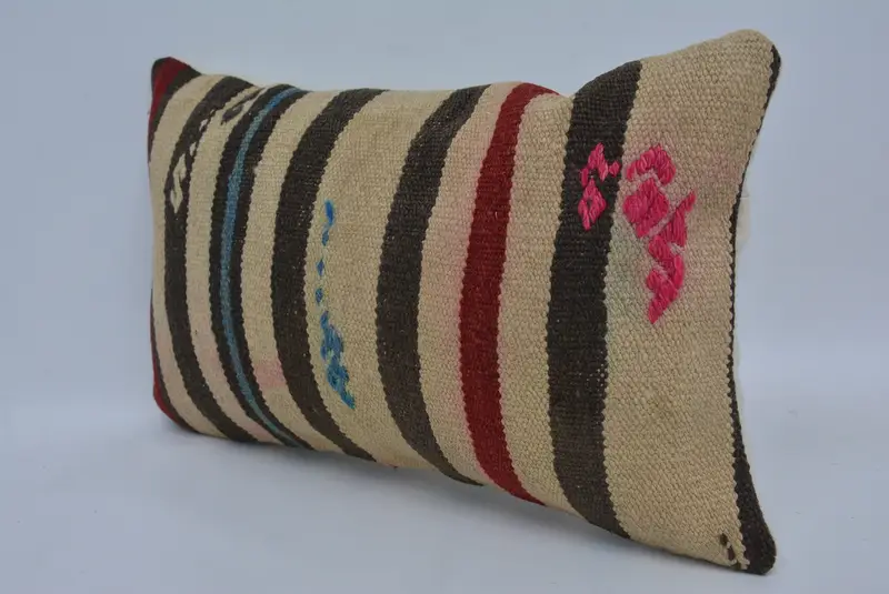Outdoor Patio Cushion Cover, Pillow for Sofa, Antique Pillows, Turkish Kilim Pillow, Cushion, 12x20 Beige Cushion Cover, Anatolian Cushion Case - 4