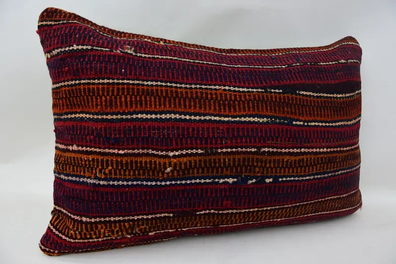 Authentic Pillow Case, Tribal Pillow Cover, Pillow for Sofa, 16x24 Red Cushion Case, Vintage Kilim Pillow, Cushion Cover, Antique Pillows - 2