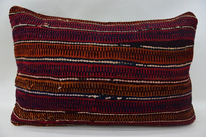 Authentic Pillow Case, Tribal Pillow Cover, Pillow for Sofa, 16x24 Red Cushion Case, Vintage Kilim Pillow, Cushion Cover, Antique Pillows - 4