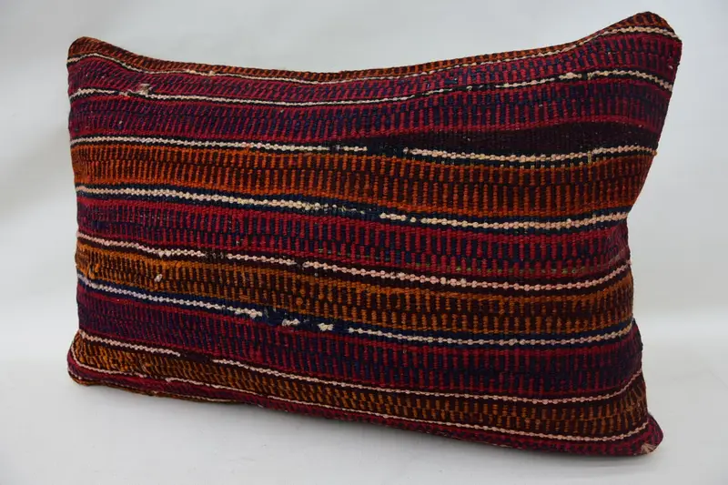 Authentic Pillow Case, Tribal Pillow Cover, Pillow for Sofa, 16x24 Red Cushion Case, Vintage Kilim Pillow, Cushion Cover, Antique Pillows - 3