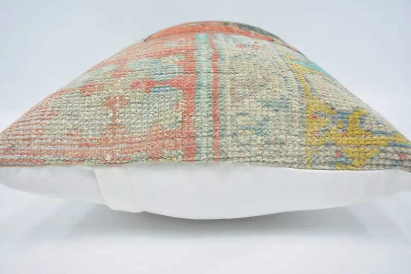 Cushion Cover, Vintage Kilim Pillow, Kilim Pillow Cover, Turkish Corner Pillow Cover, 16x24 Red Cushion, Kilim Cushion Sham - 5