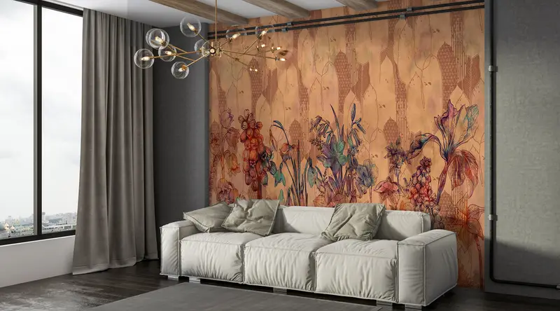 Botanical Painting,Botanical Wall Decor,Bright Wall Paper,Paper Wall Art ,Custom Wall Paper,Brown Wall Decor,Floral Wall Print, - 5