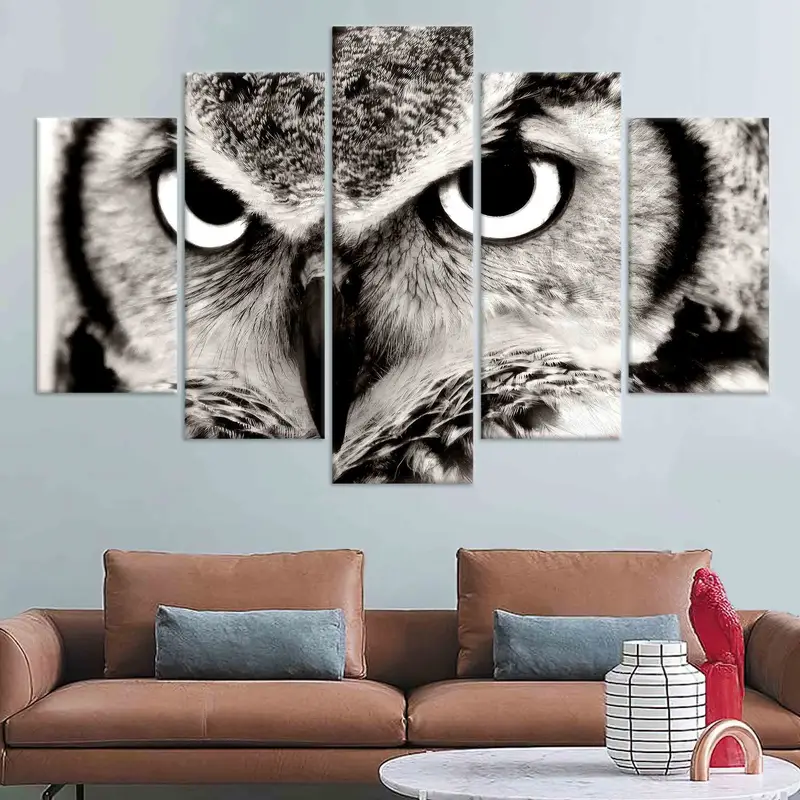 Owl Lover Gift, Black and White Wall Art, Loft Wall Decor, Farmhouse Canvas, Office Wall Decor, Trendy Wall Art, Man Cave Decor, Canvas Art - 5