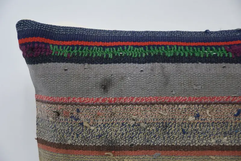 12x24 Gray Cushion Case, Rustic Pillow Cover, Nomadic Cushion Case, Kilim Pillow, Turkish Kilim Pillow, Interior Designer Pillow, Pillow Case - 2