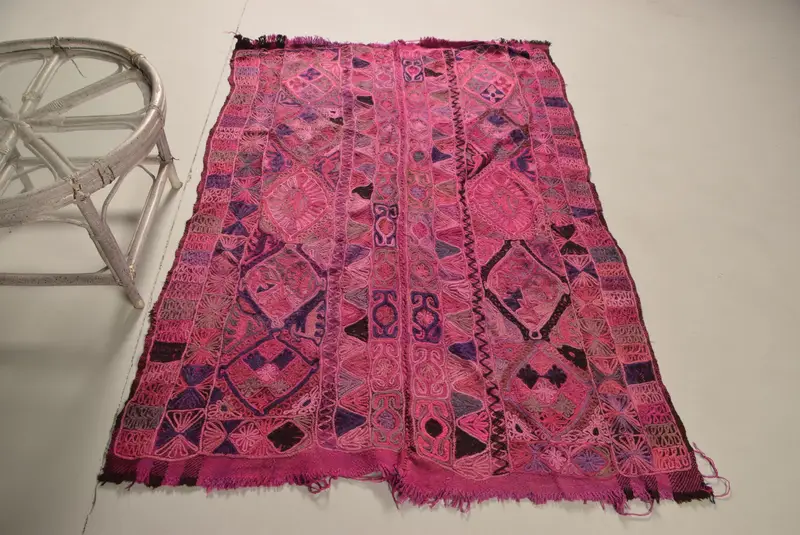 Vintage 4.3x6.1 ft Rug, Kilim Turkish Rug, Pink Oriental Rug Wool - 1