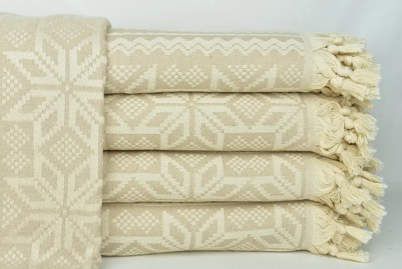 Woven Throw Blanket, Personalized Gifts, Tablecloth, Turkish Bedcover, Deer Pattern Towel, Bridal Shower Favor, 96x88 Cotton Christmas Design - 2