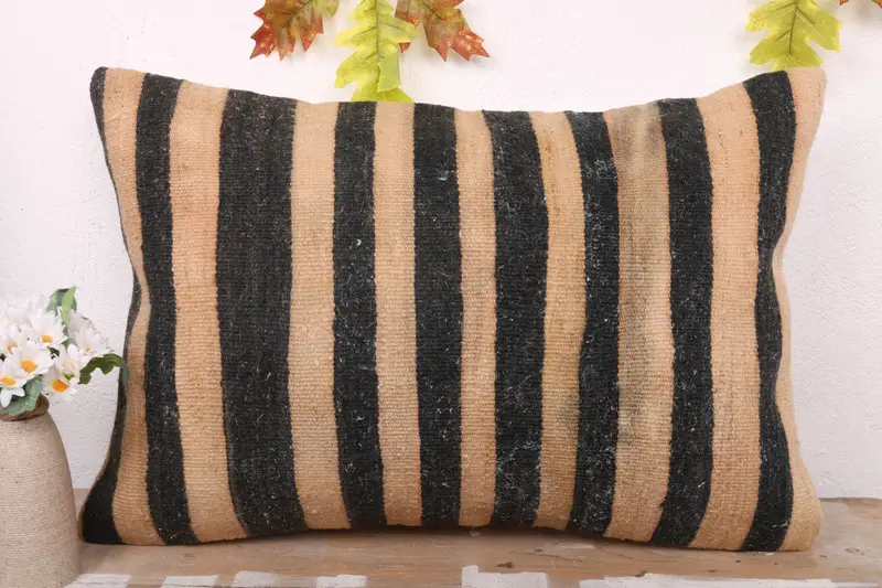 16x24 Brown Pillow, Vintage Kilim Pillow Pillow Cover, Boho Pillow Sham Cover, Pillow for Couch, Pillow, Vintage Pillow, Tapestry Cushion - 2