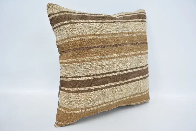 Ethnic Pillow, Cushion, Traditional Cushion, Tapestry Pillow, 16x16 Beige Cushion Case, Turkish Kilim Pillow, Gift Pillow, Turkish Pillow - 3