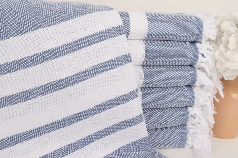 Personalized Dark Blue Chevron Towel, Turkish Cotton, 36x67 Inches