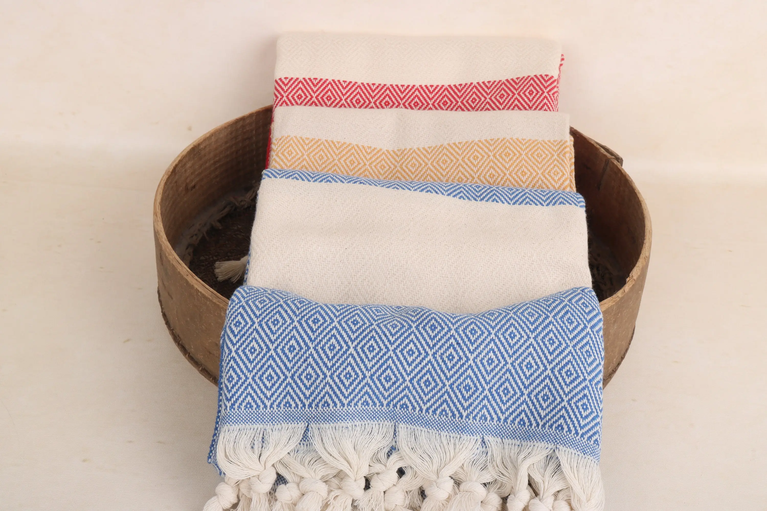 Personalized Turkish Beach Towels Organic Cotton Beige, 40x70 or 20x36 Inches - 1