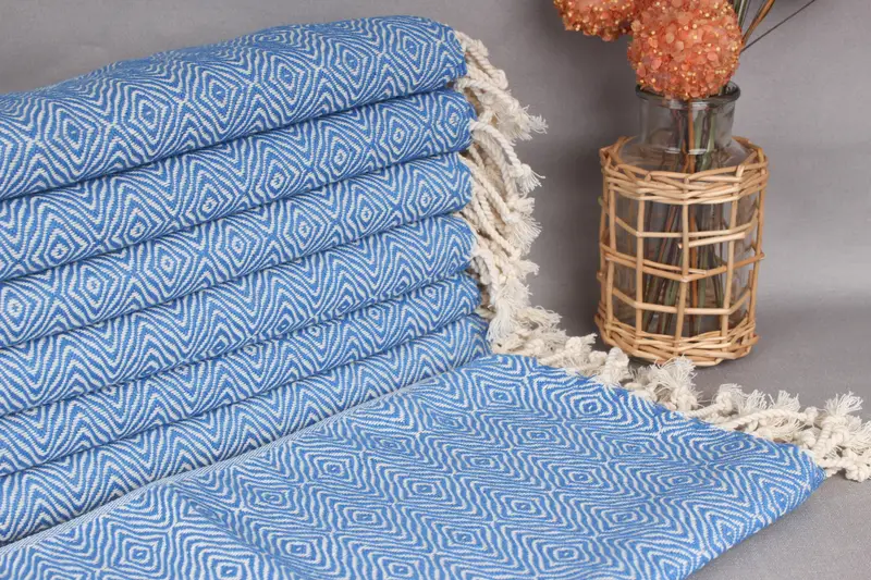 Monogram Kitchen Towel, Valentines Day Gift For Him, 36x18 Cotton Zigzag Diamond Towel, Travel Towel, Personalized Kitchen Towel, Turkish Hand Towel - 1