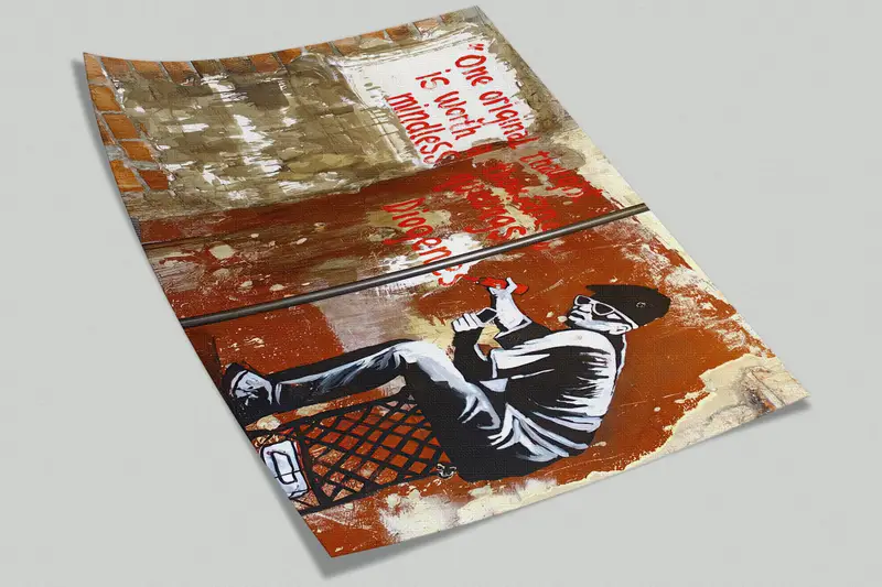 Custom Wall Paper,3d Wall Paper,Wall Paper Peel and Stick,Banksy One Original Thought,Graffiti Mural,Street Mural, - 8