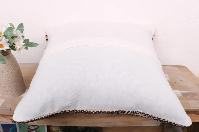 Pillow for Couch, Pillow, Couch Pillow, Comfy Throw Pillow, Interior Designer Pillow, 16x16 White Pillow Cover, Vintage Kilim Pillow - 7