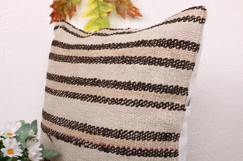 Pillow for Couch, Pillow, Couch Pillow, Comfy Throw Pillow, Interior Designer Pillow, 16x16 White Pillow Cover, Vintage Kilim Pillow - 5