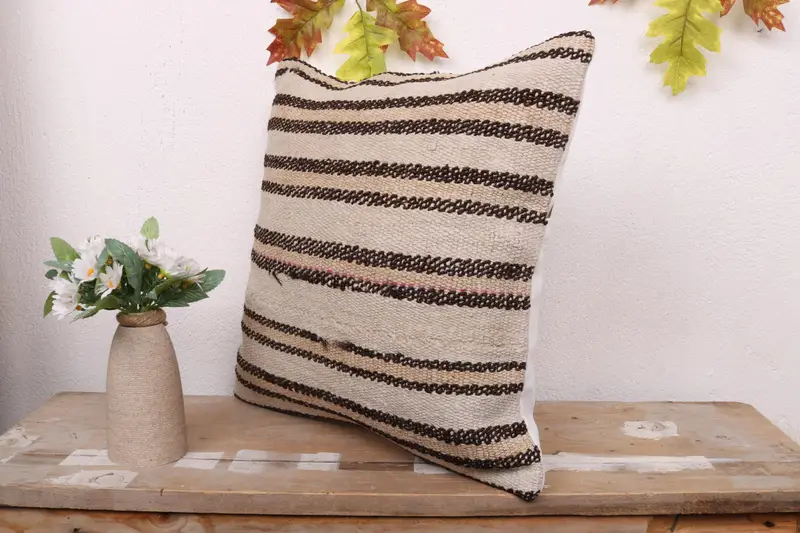 Pillow for Couch, Pillow, Couch Pillow, Comfy Throw Pillow, Interior Designer Pillow, 16x16 White Pillow Cover, Vintage Kilim Pillow - 4