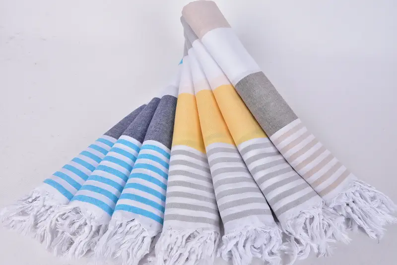 Antibacterial Turkish peshtemal towel, Beach Towel Gift, Boyfriend Christmas Gift, 68x32 Cotton Striped Towel, Housewarming Gift, Turkish hand towel - 4