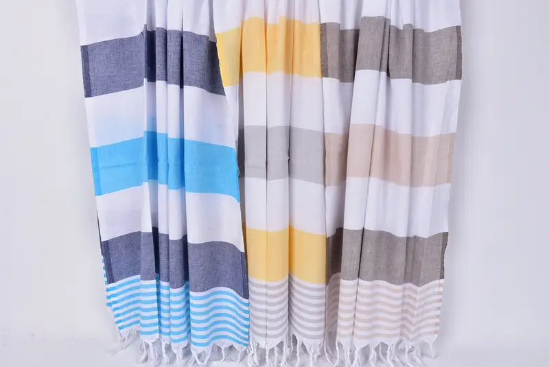 Antibacterial Turkish peshtemal towel, Beach Towel Gift, Boyfriend Christmas Gift, 68x32 Cotton Striped Towel, Housewarming Gift, Turkish hand towel - 8
