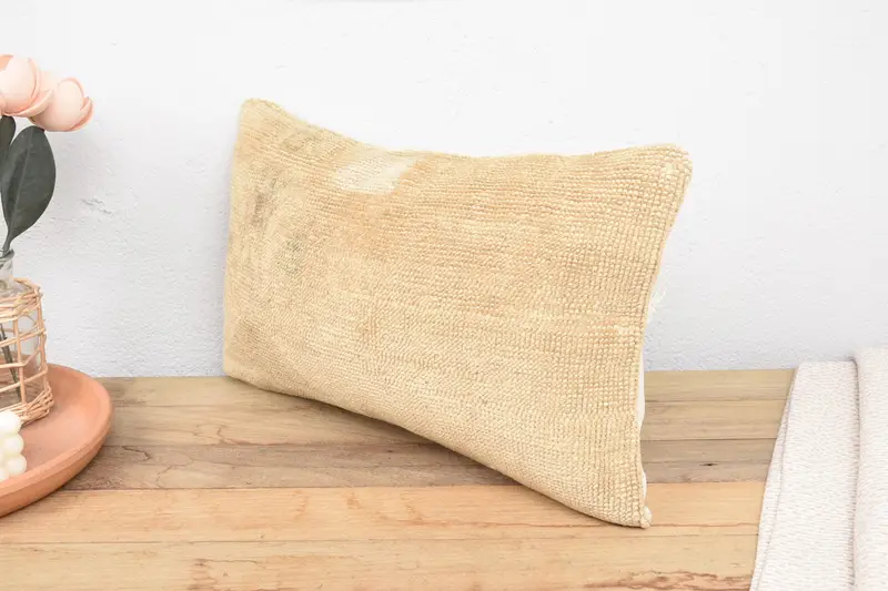 Pillow Sham, Boho Pillow Sham Cover, 12x20 Orange Pillow, Retro Throw Pillow Case, Ethnic Cushion Cover, Kilim Cushion Sham, Antique Pillows - 4